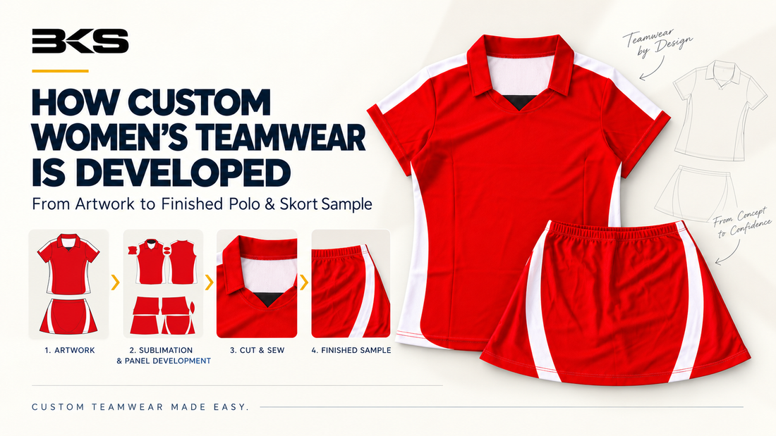 How Custom Women’s Teamwear Is Developed: From Artwork to Finished Polo & Skort Sample